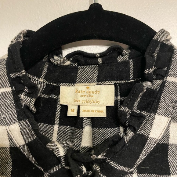 High neck button up plaid shirt - Picture 3 of 3